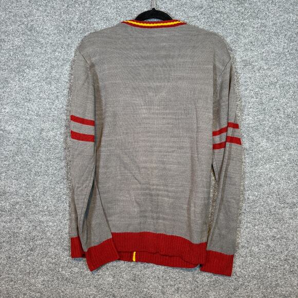 Harry Potter Wizarding World Sweater Womens Large Gray Gryffindor Cardigan - Picture 9 of 10